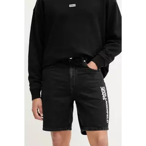 Karl Lagerfeld Jeans pantaloni scurți jeans culoarea negru, A3M10048 imagine