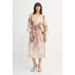 MUNTHE rochie de mătase PRIVET culoarea bej, maxi, evazati, 252133125219 imagine