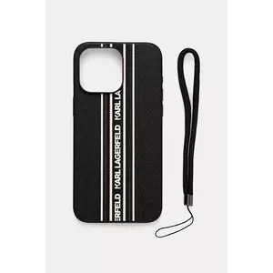 Karl Lagerfeld carcasă de telefon iPhone 15 Pro Max culoarea negru, KLHCP15XPAMSCNSP imagine