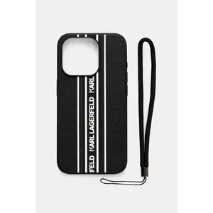 Karl Lagerfeld carcasă de telefon iPhone 15 Pro culoarea negru, KLHCP15LPAMSCNSP imagine
