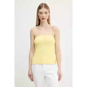 Abercrombie & Fitch top culoarea galben, cu spate descoperit, KI139-5567 imagine