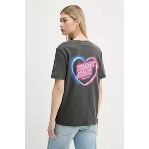 Tommy Jeans tricou din bumbac culoarea gri, DW0DW21358 imagine