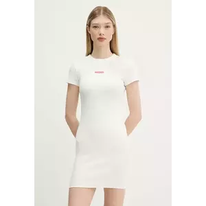 Tommy Jeans rochie culoarea alb, mini, mulata, DW0DW21186 imagine