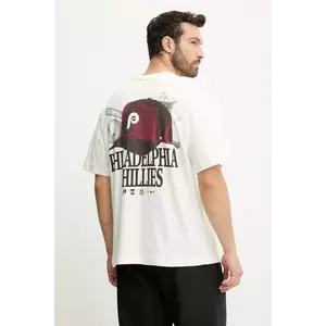 47 brand tricou din bumbac MLB Philadelphia Phillies culoarea bej, cu imprimeu, BB019TMQMLK646078SS imagine