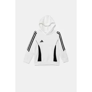 adidas Performance bluză copii culoarea alb, cu glugă, cu imprimeu, IR7506 imagine