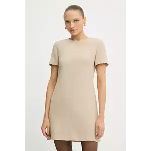 BOSS rochie culoarea bej, mini, drept, 50541993 imagine