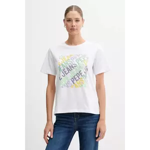 Pepe Jeans tricou din bumbac culoarea alb, PL506108 imagine