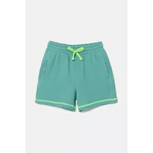 United Colors of Benetton pantaloni scurți din bumbac pentru copii culoarea turcoaz, talie reglabila, 38OHG901V imagine