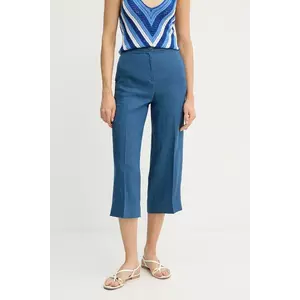 United Colors of Benetton pantaloni din in drept, high waist, 4AGHDF08M imagine