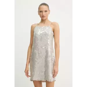 Sisley rochie culoarea gri, mini, drept, 4Z5JLV07G imagine