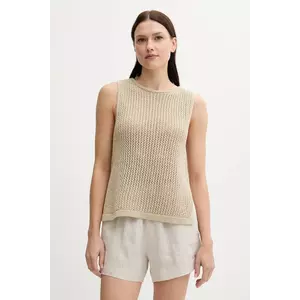 United Colors of Benetton top culoarea bej, 11365H007 imagine