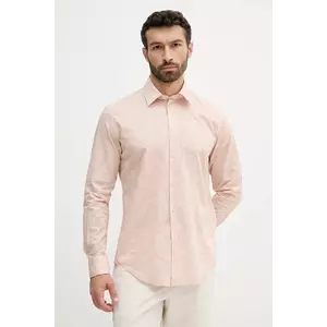 United Colors of Benetton cămașă din bumbac culoarea portocaliu, cu guler clasic, regular, 5UBMUQ04A imagine