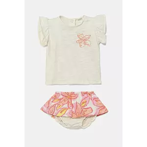 United Colors of Benetton set de bumbac pentru bebeluși culoarea bej, 3O7SAK015 imagine