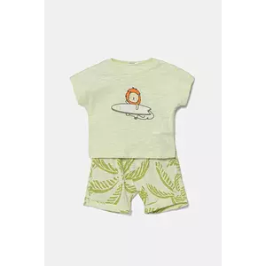 United Colors of Benetton set de bumbac pentru bebeluși culoarea verde, 3O7SAK014 imagine