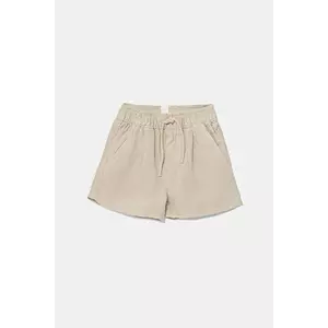 United Colors of Benetton pantaloni scurți din amestec de in pentru bebeluși culoarea bej, talie reglabilă, 41DAA9012 imagine