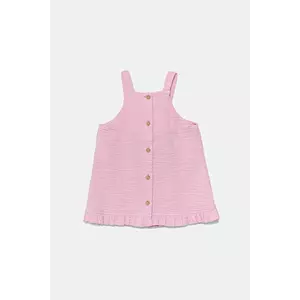 United Colors of Benetton rochie din bumbac pentru copii culoarea roz, mini, evazați, 4PZQAV00Q imagine