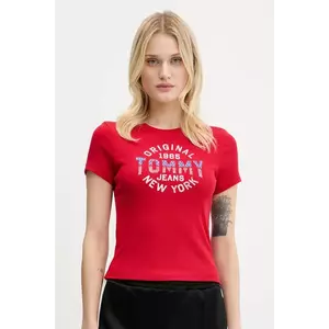 Tommy Jeans tricou culoarea rosu, DW0DW21421 imagine