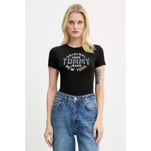 Tommy Jeans tricou culoarea negru, DW0DW21421 imagine