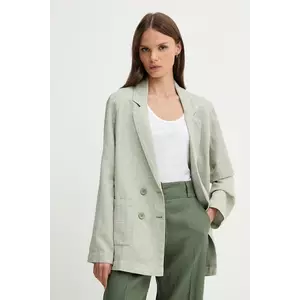 United Colors of Benetton sacou de in culoarea verde, cu doua randuri de nasturi, cu imprimeu, 265XDW035 imagine