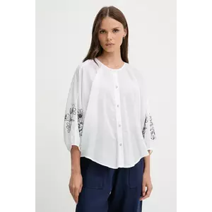 United Colors of Benetton cămașă din bumbac culoarea alb, regular, 5VZCDQ0BN imagine