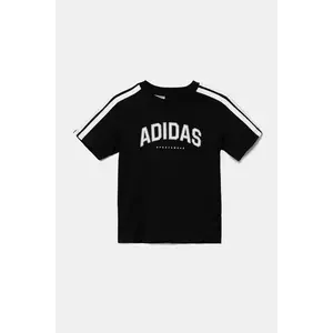 adidas tricou de bumbac pentru copii culoarea negru, cu imprimeu, JL6139 imagine