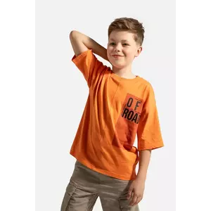 Coccodrillo tricou din bumbac culoarea portocaliu, cu imprimeu, WILD SAFARI BOY JUNIOR imagine