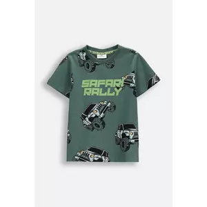 Coccodrillo tricou din bumbac culoarea verde, cu imprimeu, WILD SAFARI BOY KIDS imagine