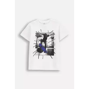 Coccodrillo tricou din bumbac culoarea alb, cu imprimeu, IN THE SUN BOY JUNIOR imagine