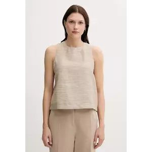 United Colors of Benetton bluză din amestec de in culoarea bej, cu imprimeu, 5YPVDQ0BL imagine