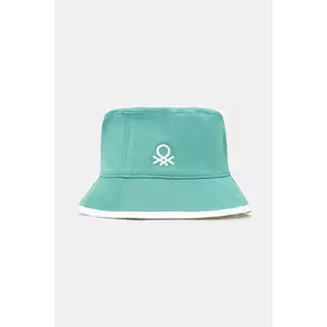 United Colors of Benetton pălărie reversibilă pentru copii culoarea verde, bumbac, 6YPLGA01G imagine