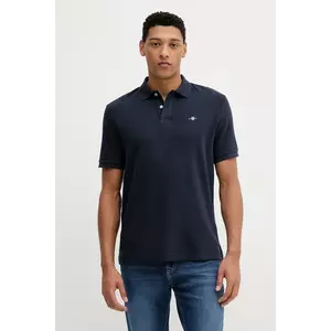 Gant polo de bumbac culoarea bleumarin, uni, 2014025 imagine