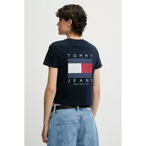Tommy Jeans tricou din bumbac culoarea bleumarin, DW0DW21423 imagine