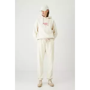 Medicine pantaloni de trening femei, culoarea bej, uni imagine