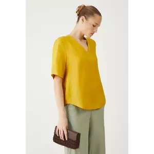 Medicine bluza din in culoarea galben, neted imagine