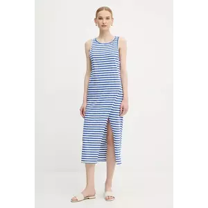 United Colors of Benetton rochie din bumbac culoarea violet, midi, drept, 3W0C5V02F imagine