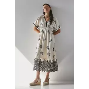 Medicine rochie culoarea bej, maxi, evazati imagine