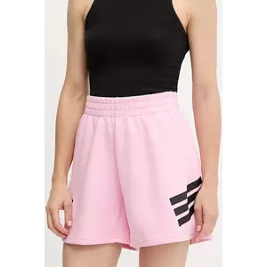 adidas pantaloni scurți Future Icons 3-Stripes culoarea roz, cu imprimeu, high waist, JC5444 imagine