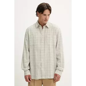 Les Deux cămașă John culoarea bej, cu guler clasic, relaxed, 1000104 imagine