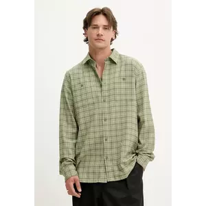 Les Deux cămașă John culoarea verde, cu guler clasic, relaxed, 1000104 imagine