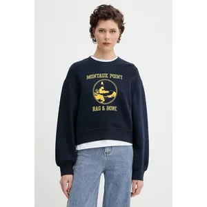 Rag & Bone bluză culoarea bleumarin, cu imprimeu, WCC25PH021V121 imagine