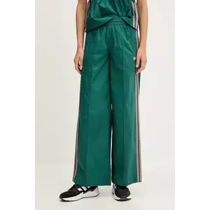 adidas Originals pantaloni Wideleg Pant culoarea turcoaz, lat, high waist, KC0677 imagine