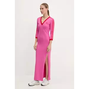 adidas Originals rochie Maxi Dress V culoarea roz, maxi, drept, JY2941 imagine