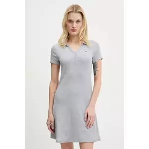 Tommy Jeans rochie culoarea gri, mini, mulată, DW0DW21172 imagine