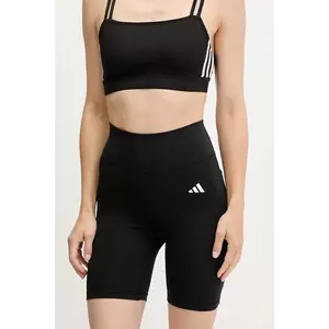 adidas Performance pantaloni scurți de antrenament Optime Essentials culoarea negru, uni, high waist, IT2281 imagine