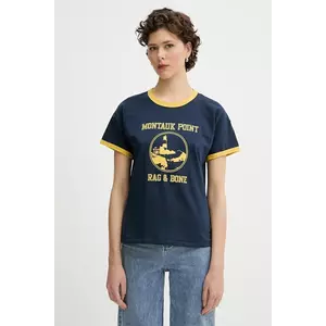 Rag & Bone tricou din bumbac culoarea bleumarin, WCC25PT023MI24 imagine