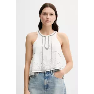 Pepe Jeans bluză din bumbac culoarea bej, cu imprimeu, PL305102 imagine