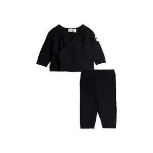 Mini Rodini set de bumbac pentru bebeluși Fine knit culoarea negru, 2564011299 imagine