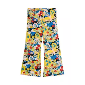 Mini Rodini pantaloni de trening din bumbac pentru copii Flowers culoarea galben, cu imprimeu, 2563010200 imagine