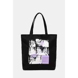 Karl Lagerfeld Jeans geantă de bumbac culoarea negru, A3W50070 imagine