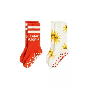 Mini Rodini șosete copii Sun 2-pack culoarea rosu, 2566010800 imagine